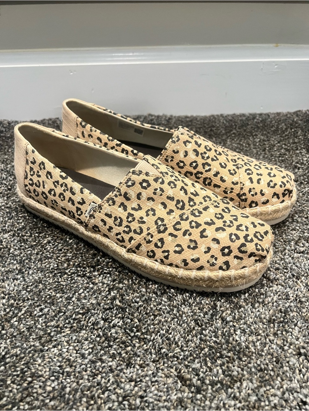 TOMS Alpargata Platform Rope Leopard Print Espadrilles - Size 9.5